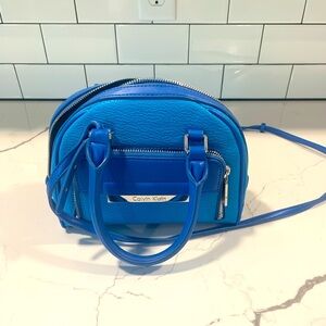 Calvin Klein Small women’s satchel bag Two tone blue. NWOT